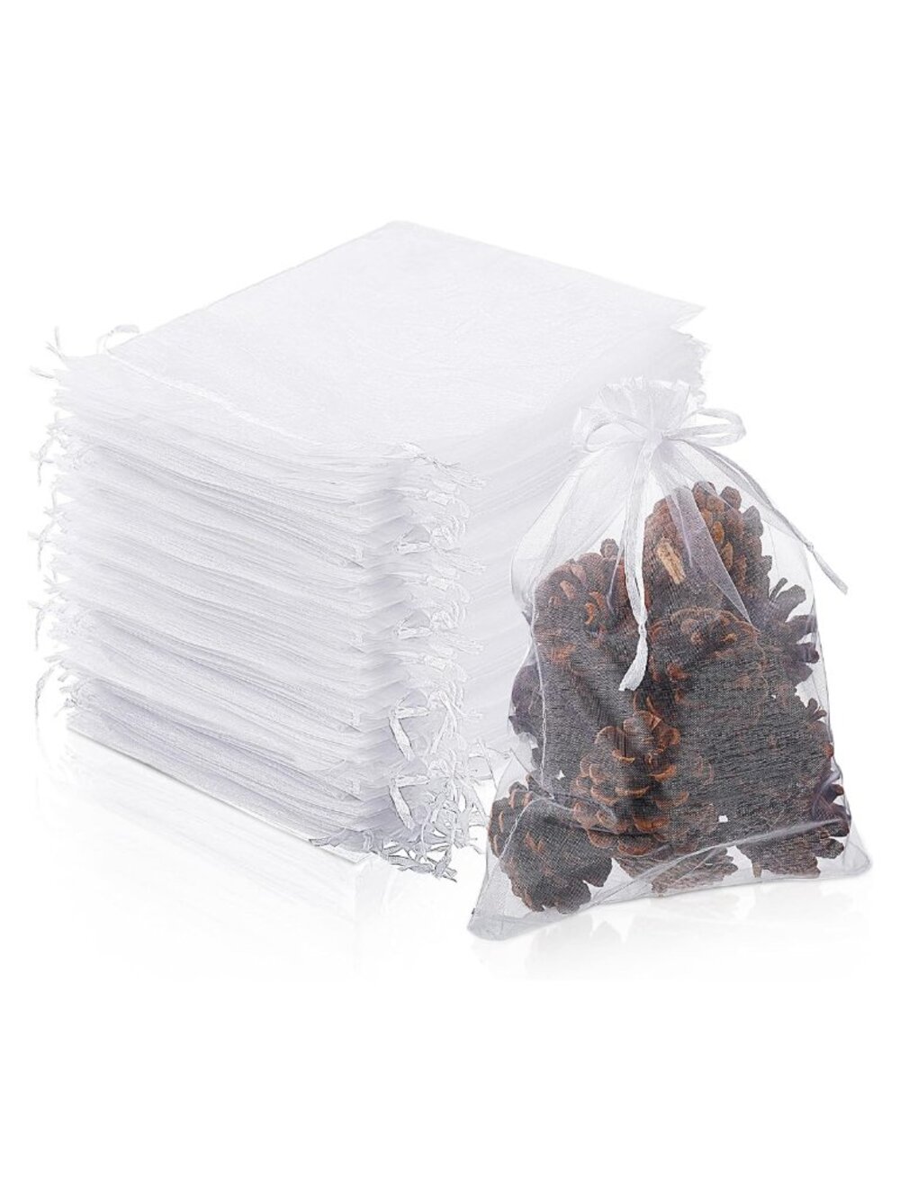 200 Pcs Sheer Organza Drawstring Gift Bags 7x9 Inch Party Favor Pouches